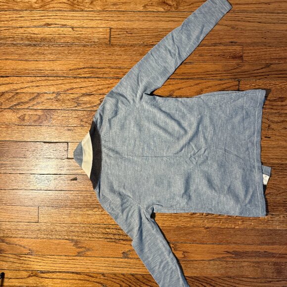 tory burch (very thom browne!) merino wool xs gray brown blokecore cardigan - Picture 6 of 7